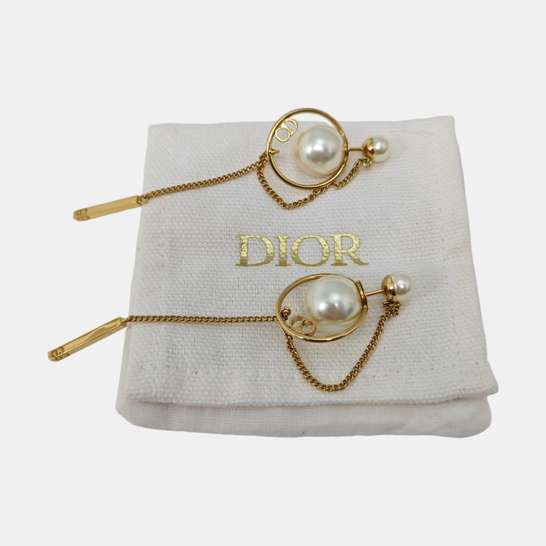 Dior Tribales Brass Gold Stud Earrings