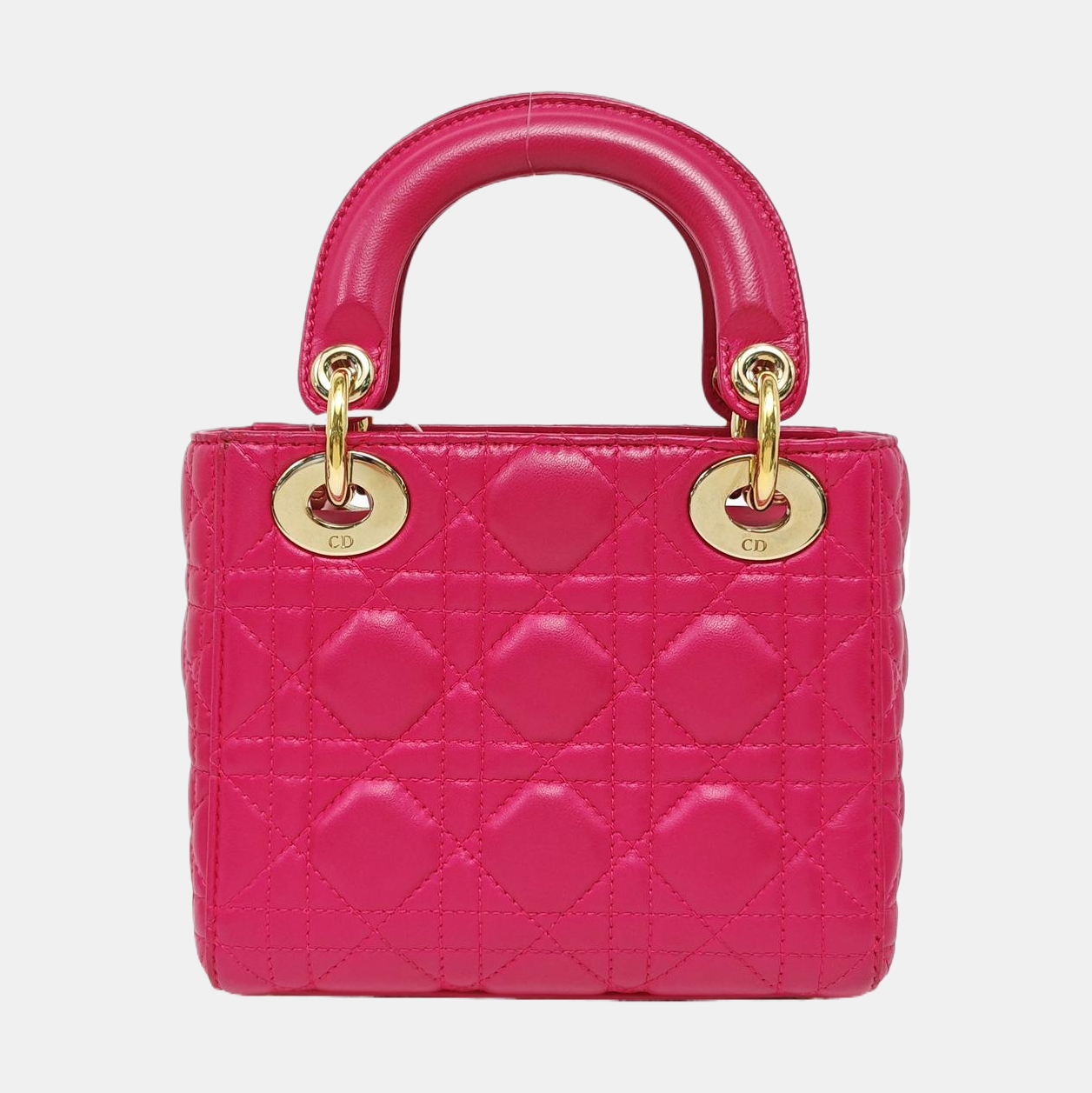 Lady Dior Mini Cannage Lambskin Red