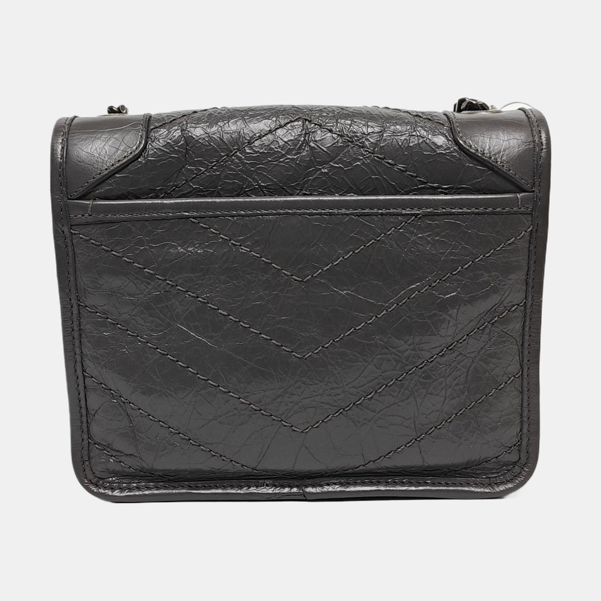 NIKI Mini Chevron Calfskin Gray