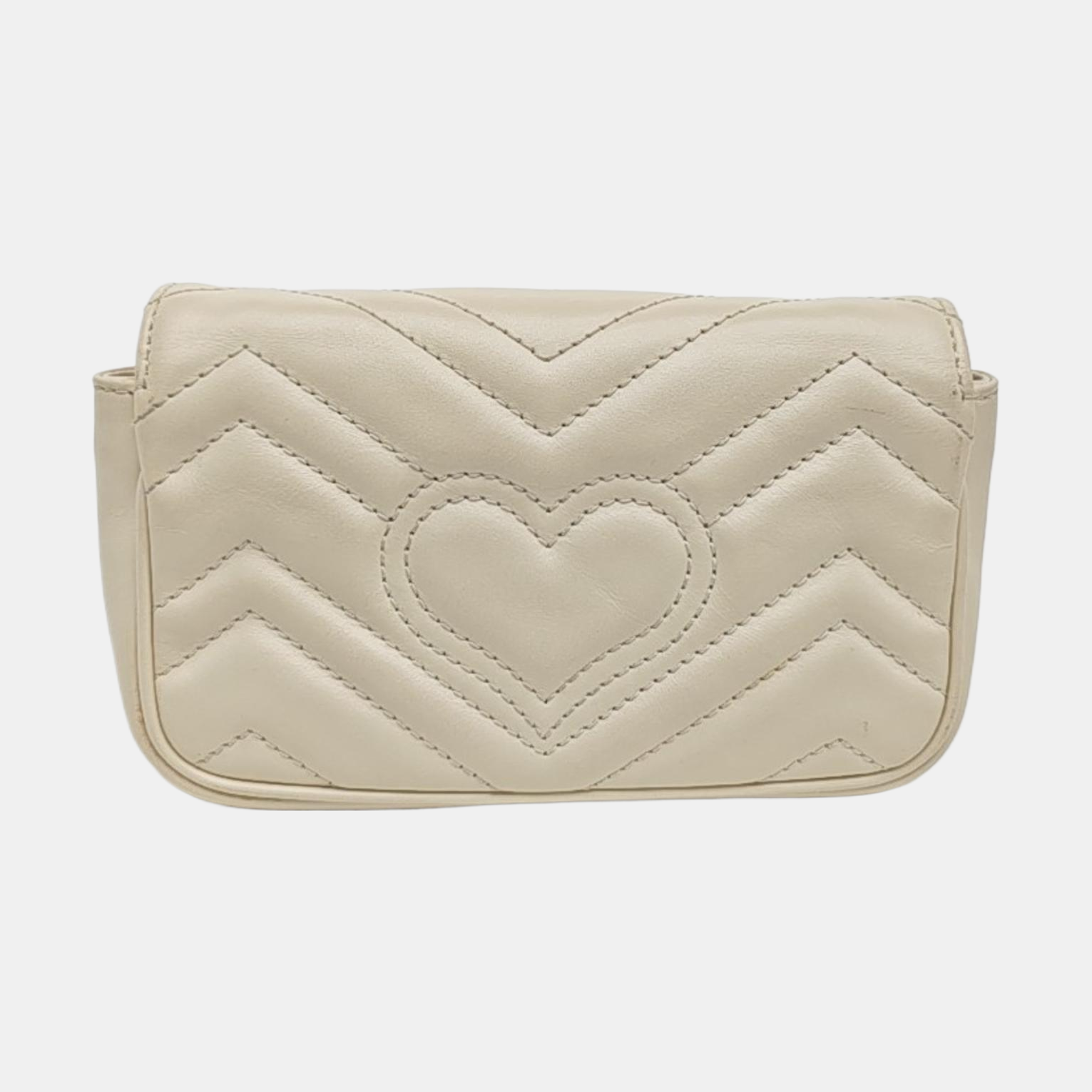 GG Marmont Mini Quilted Calfskin White