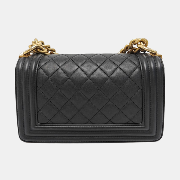 BOY CHANEL Small Quilted Calfskin Black