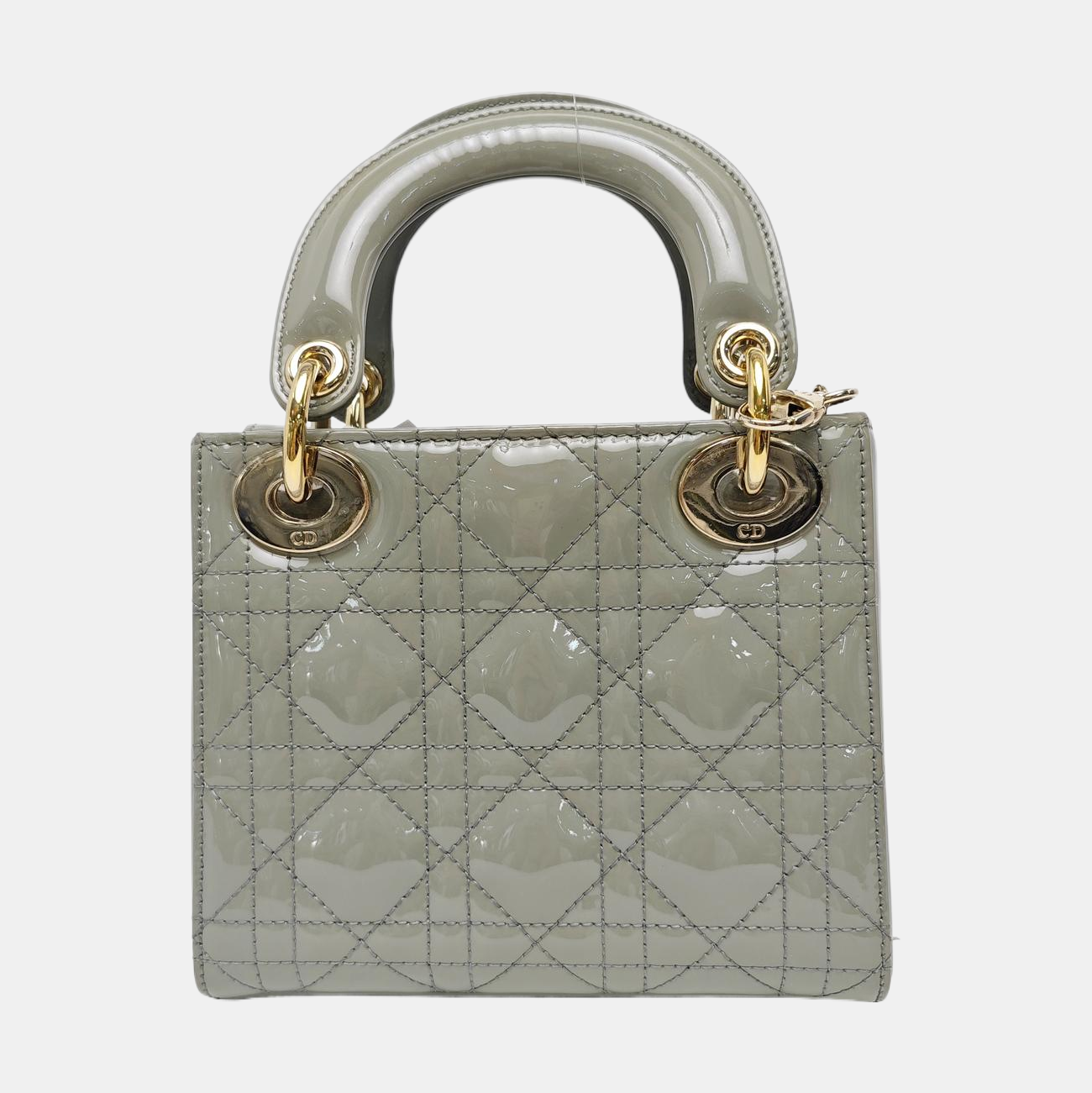 Lady Dior Mini Cannage Patent Leather Green