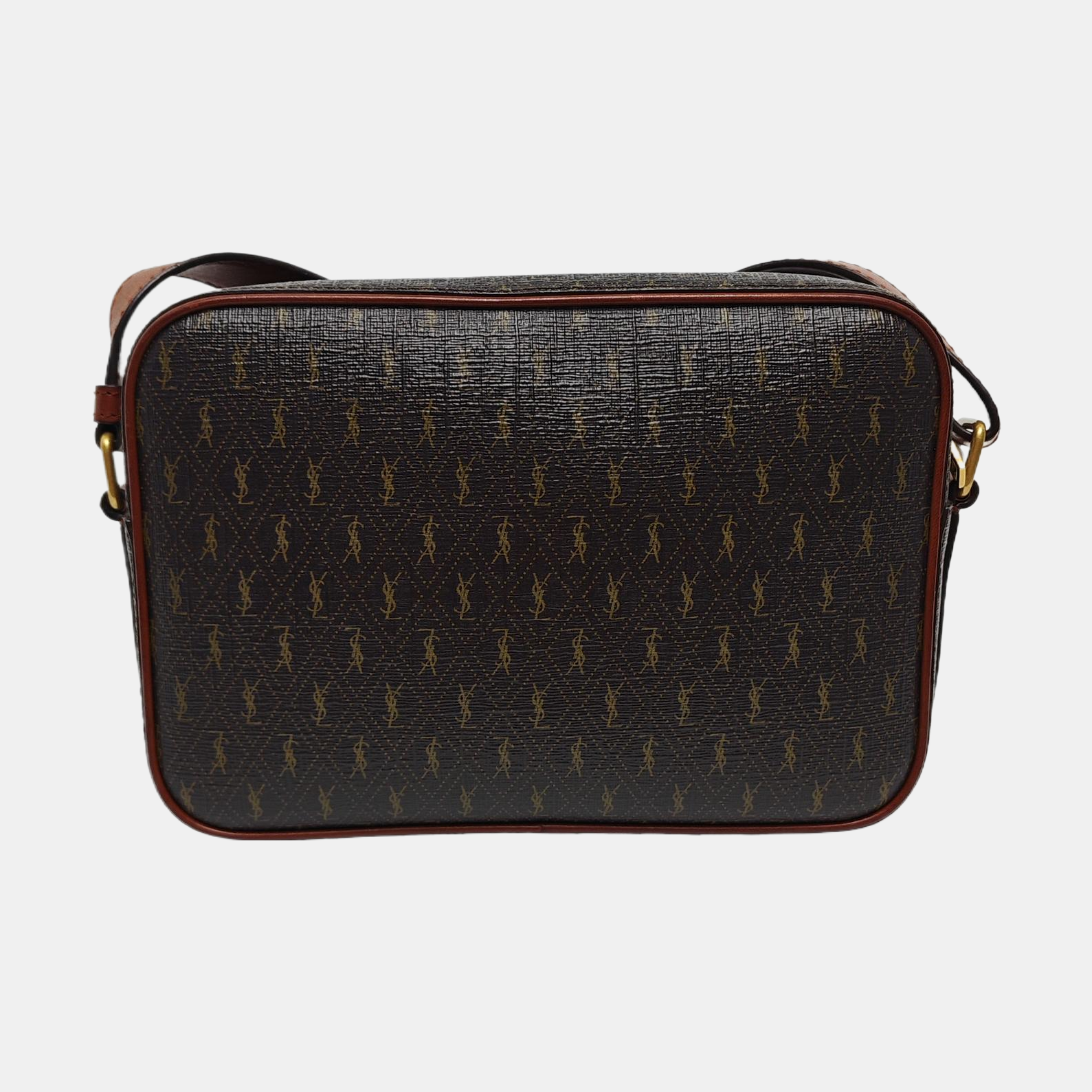 Coated Canvas Shoulder Bag Brown
