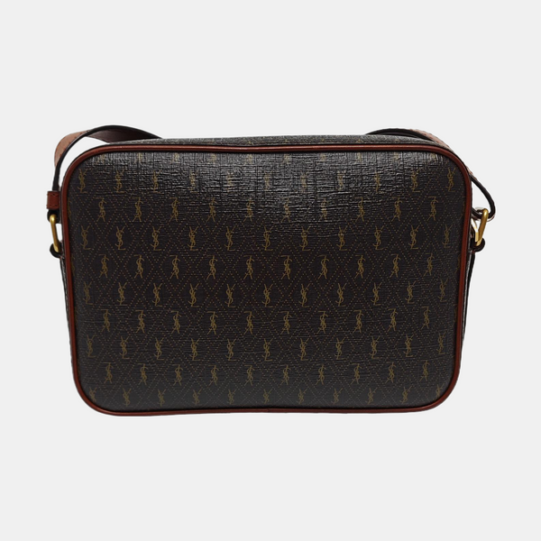 Coated Canvas Shoulder Bag Brown