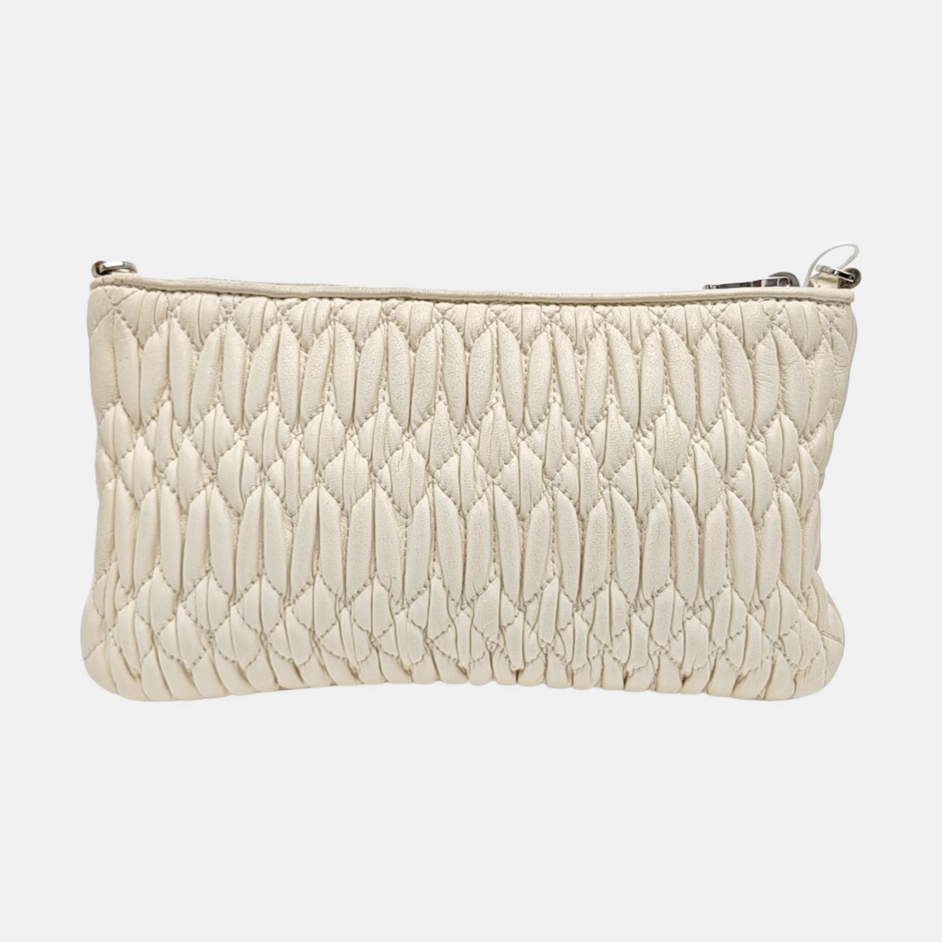 Matelassé Quilted Lambskin White