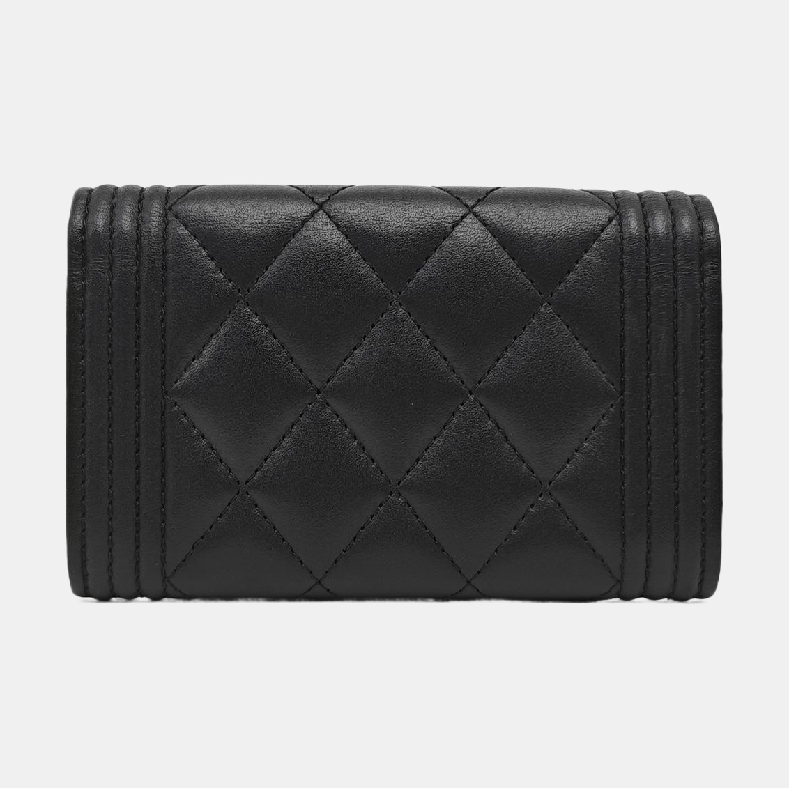 BOY CHANEL Quilted Calfskin Black Card Holder
