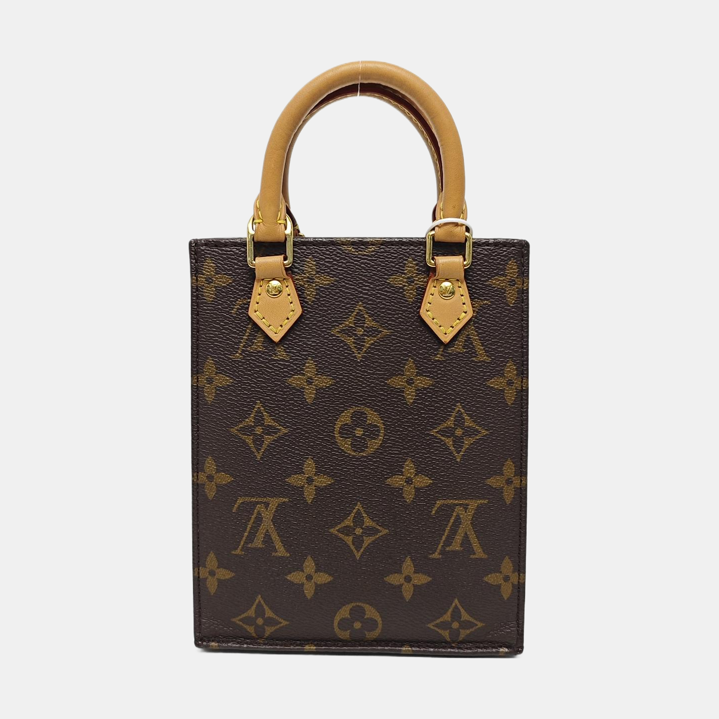 SAC PLAT Mini Monogram Coated Canvas Brown