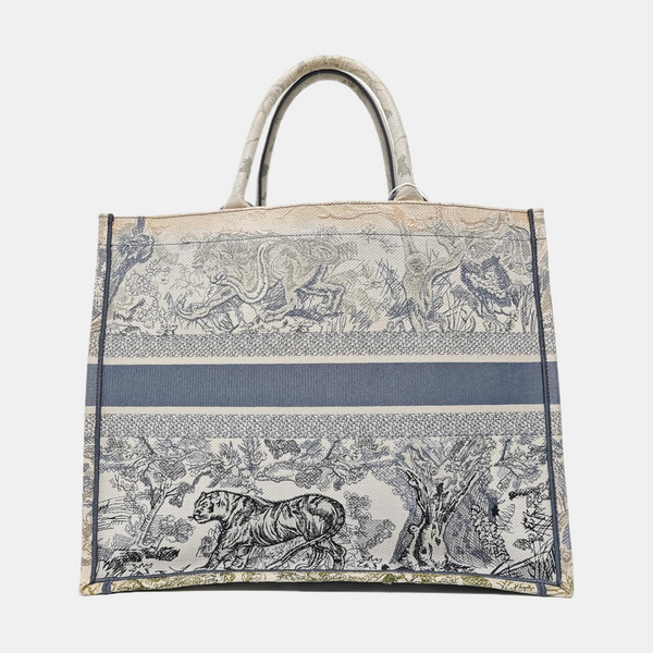 Book Tote Large Canvas Blue