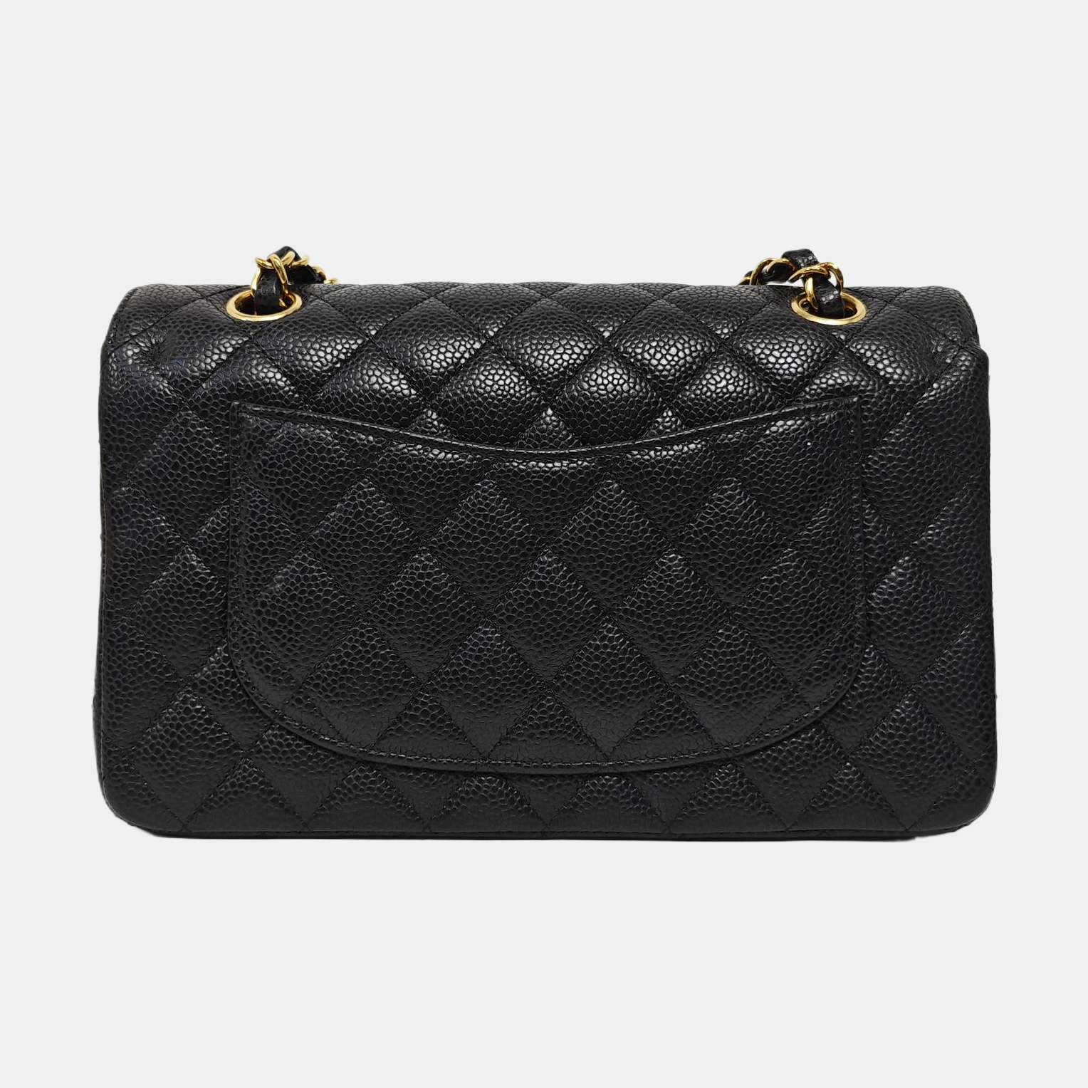 CLASSIC FLAP Small Quilted Grained Calfskin Black