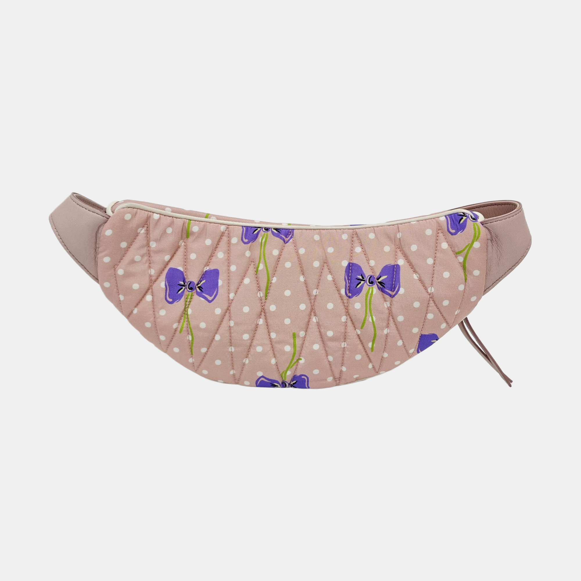 Two-Tone Waist Bag Quilted Fabric Pink