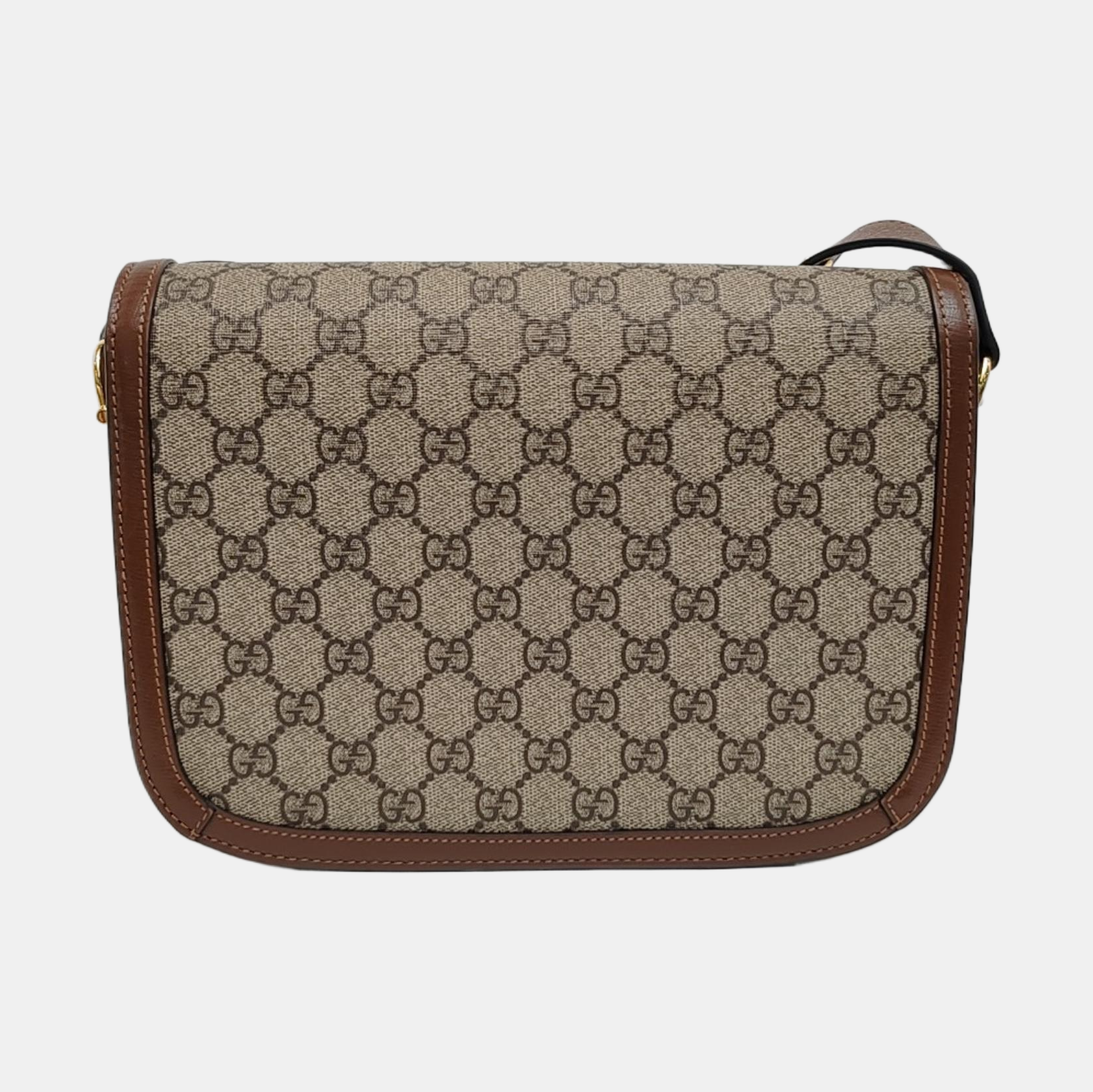 Horsebit 1955 Medium Monogram Coated Canvas Beige