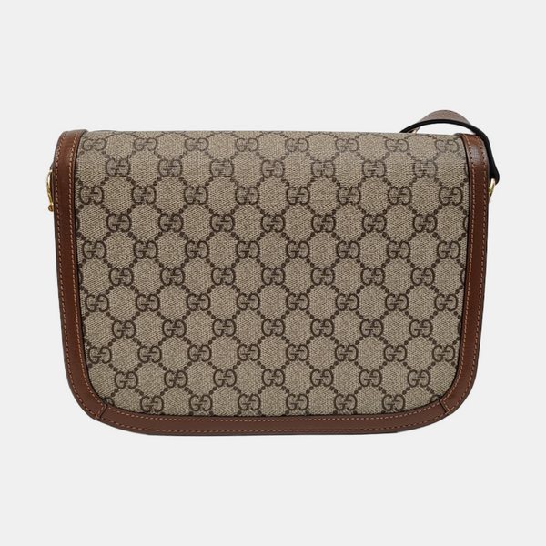 Horsebit 1955 Medium Monogram Coated Canvas Beige
