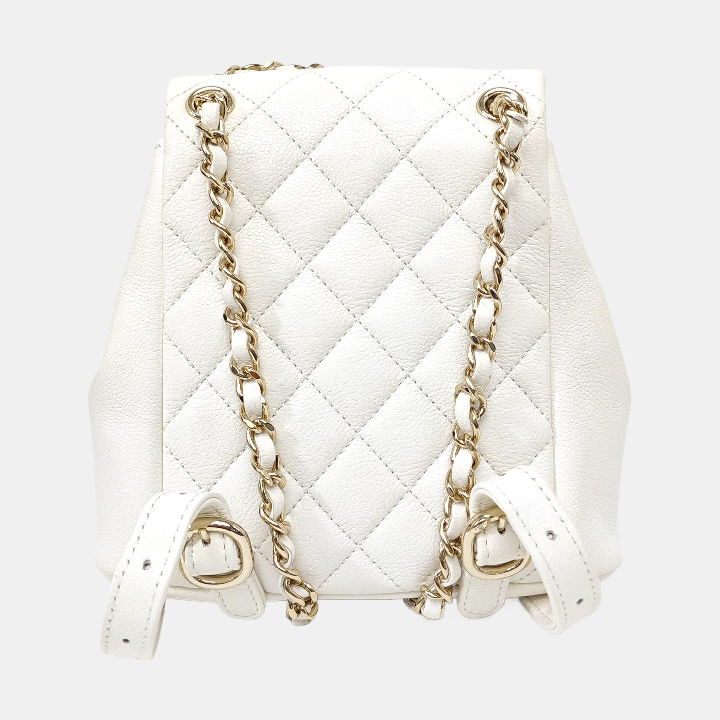 DUMA Small Quilted Grained Calfskin White