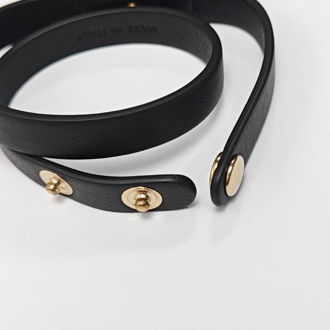 Leather Black Bangle