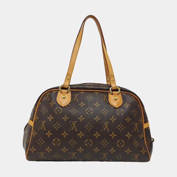 MONTORGUEI PM Monogram Coated Canvas Brown