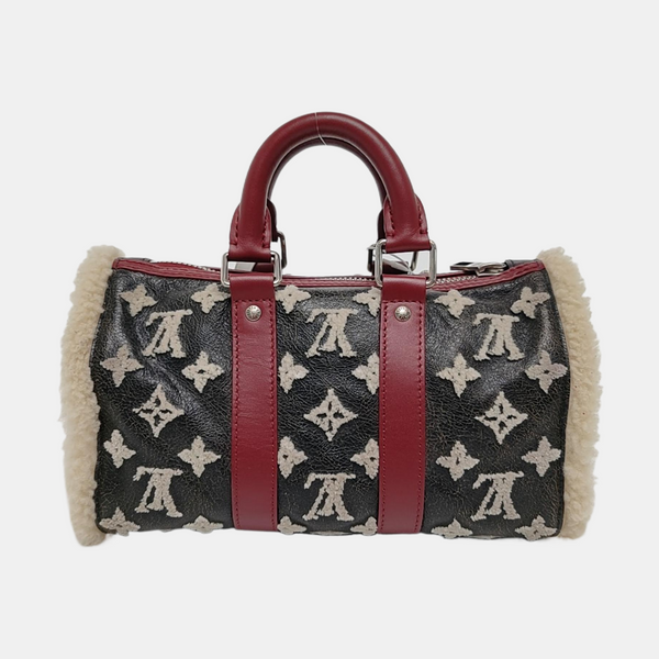 KEEPALL 25 Monogram Calfskin Brown