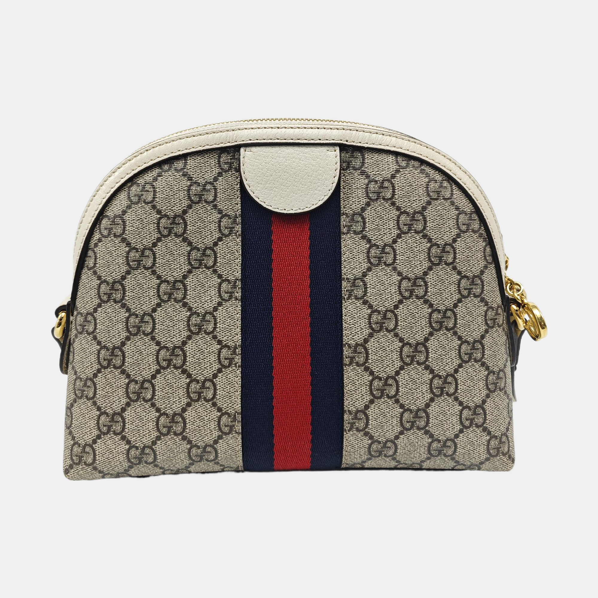 Ophidia Small Monogram Coated Canvas Beige