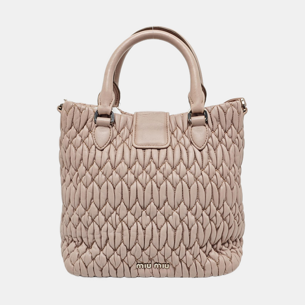 Miu Coffer Quilted Lambskin Pink