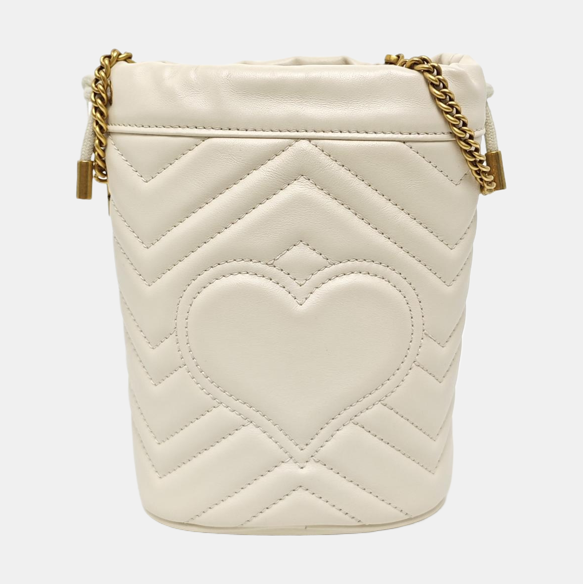 GG Marmont Mini Quilted Calfskin White