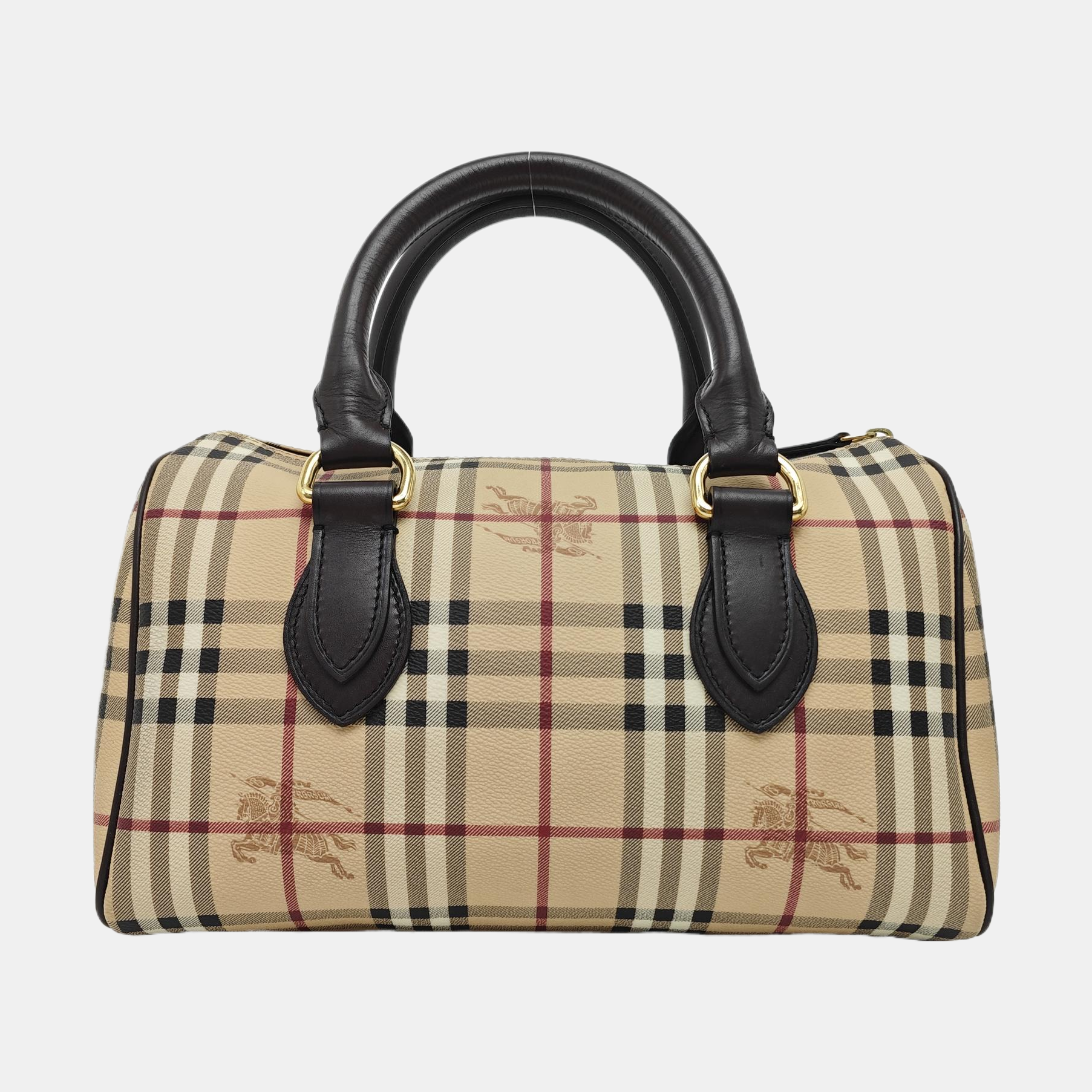 Coated Canvas Top Handle Bag Beige