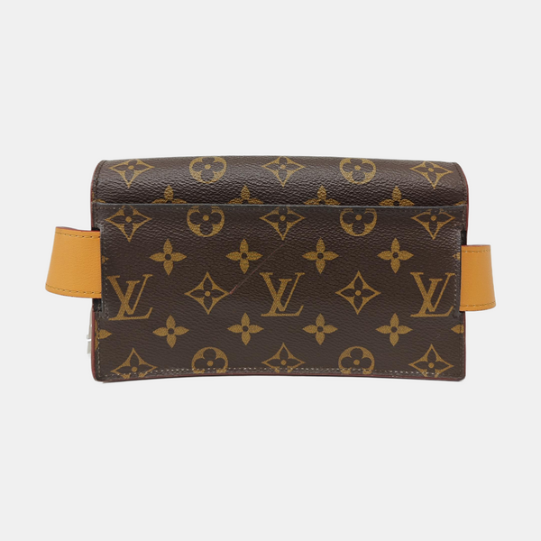 S LOCK Monogram Coated Canvas Brown