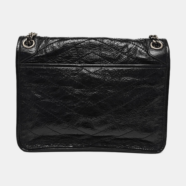 NIKI Medium Chevron Calfskin Black