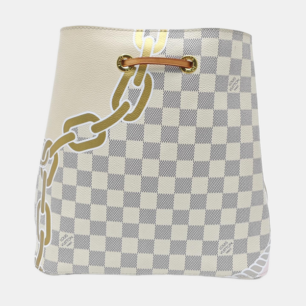 NÉONOÉ MM Damier Azur Coated Canvas White