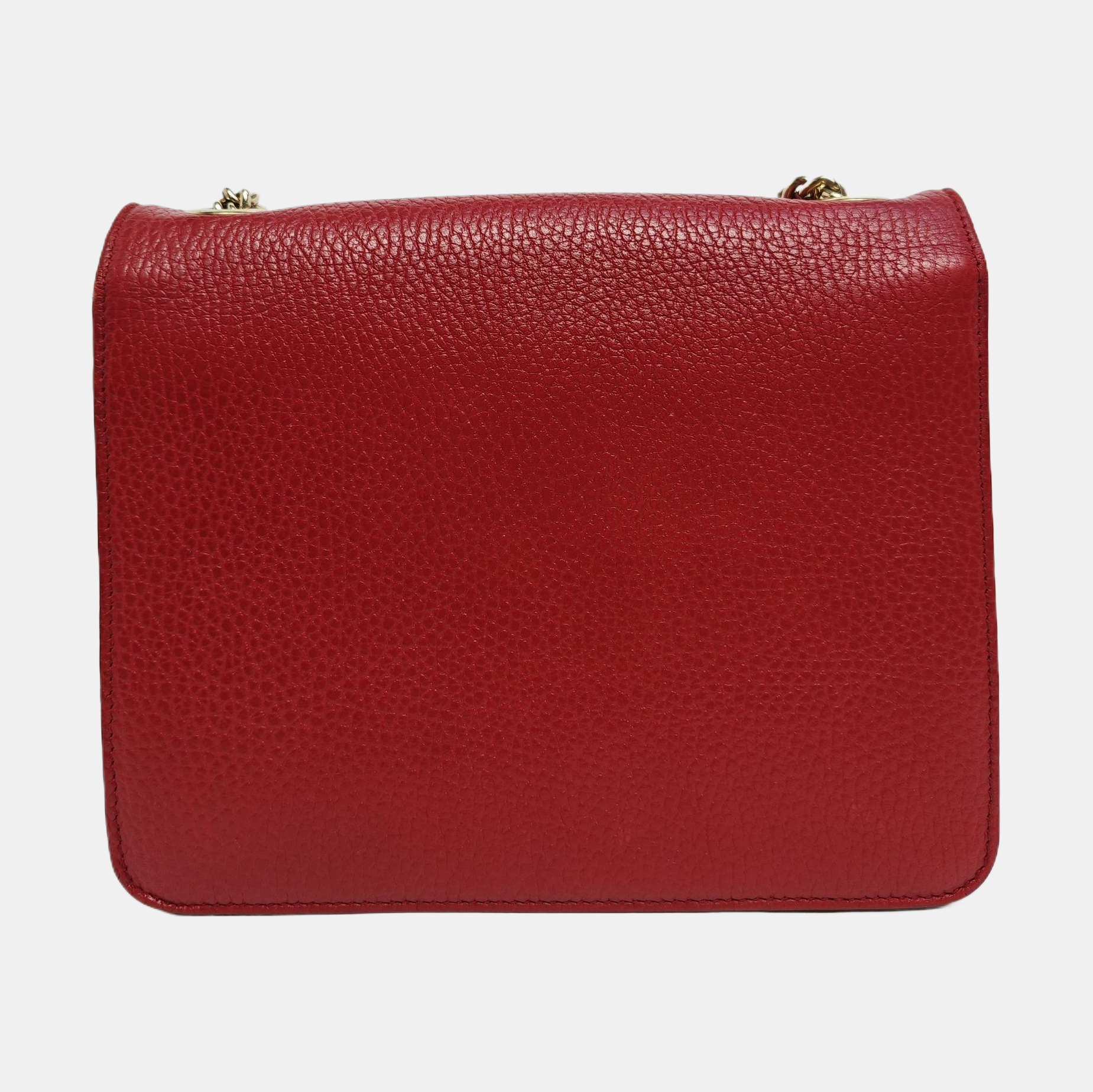 Interlocking G Small Calfskin Red
