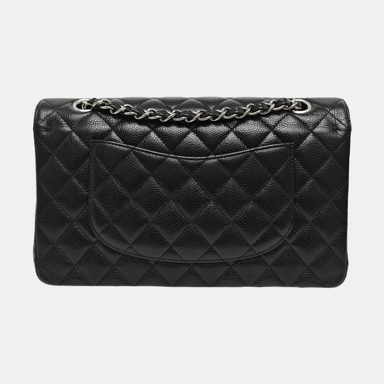 CLASSIC FLAP Medium Quilted Grained Calfskin Black