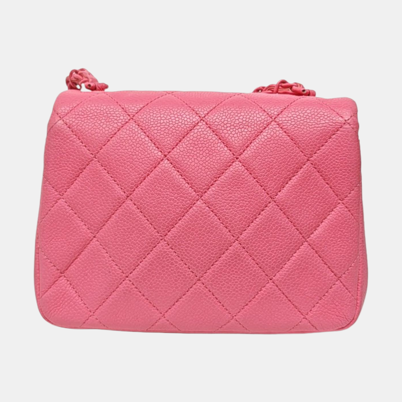 CLASSIC FLAP Mini Quilted Grained Calfskin Red