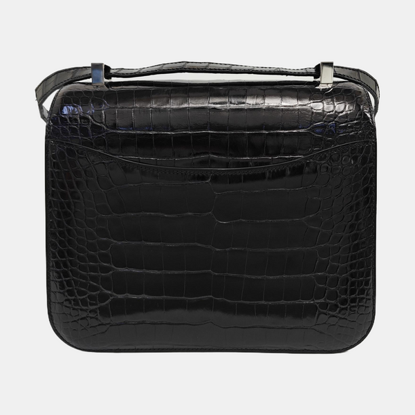 Constance 23 Shiny Porosus Crocodile Black