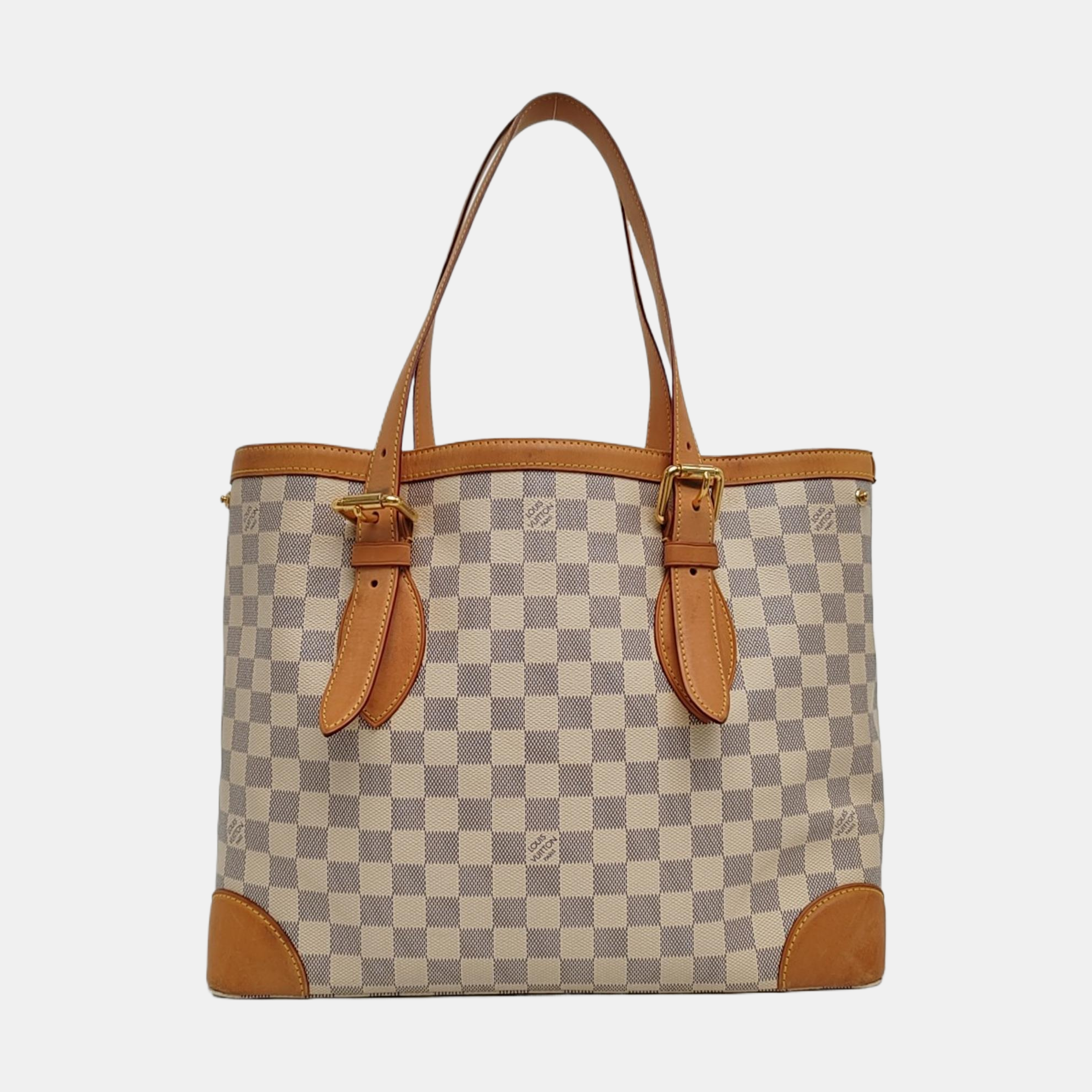 HAMPSTEAD MM Damier Azur Coated Canvas White