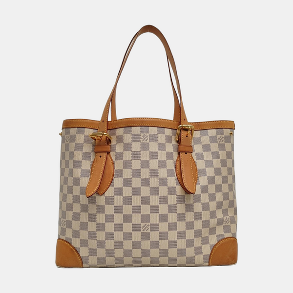 HAMPSTEAD MM Damier Azur Coated Canvas White