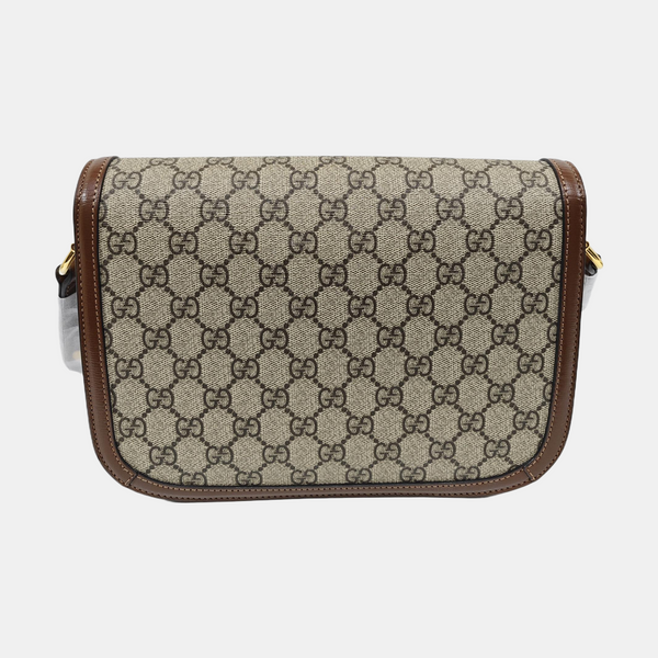 Horsebit 1955 Medium Monogram Coated Canvas Beige