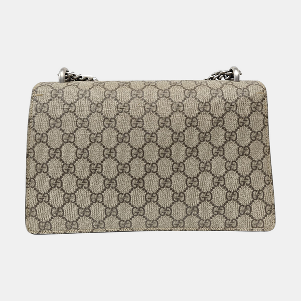 Dionysus Small Monogram Coated Canvas Beige