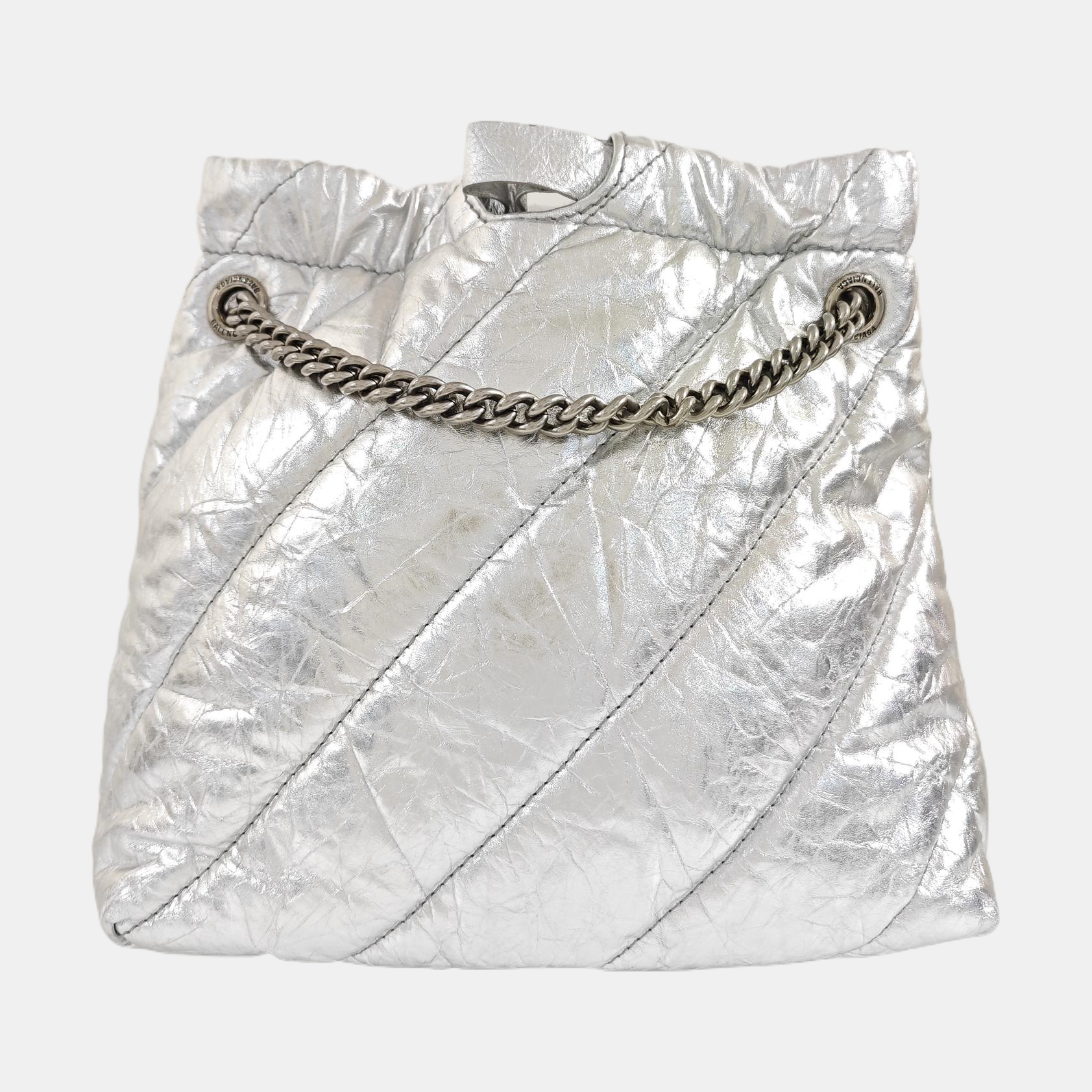 Crush Small Quilted Calfskin Silver