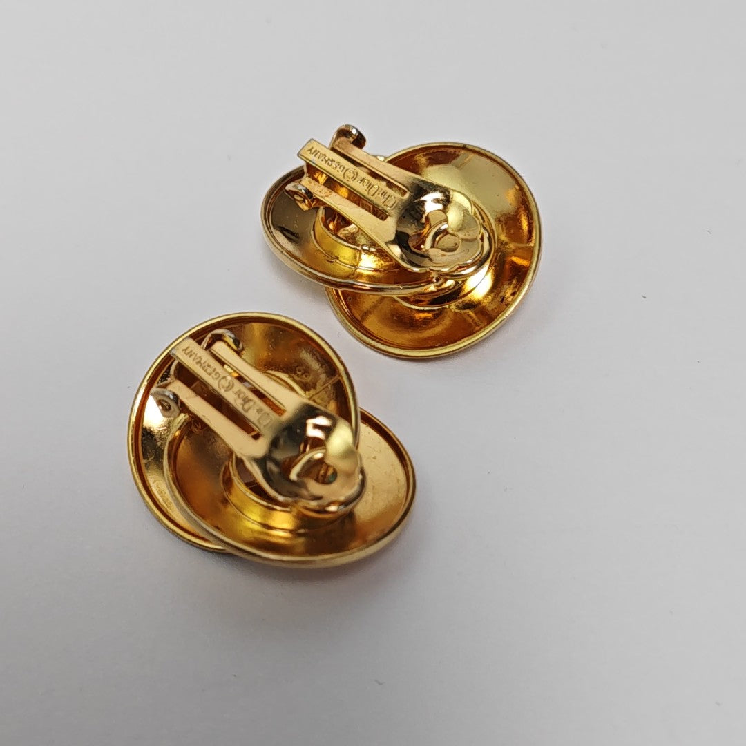 Metal Gold Clip On Earrings