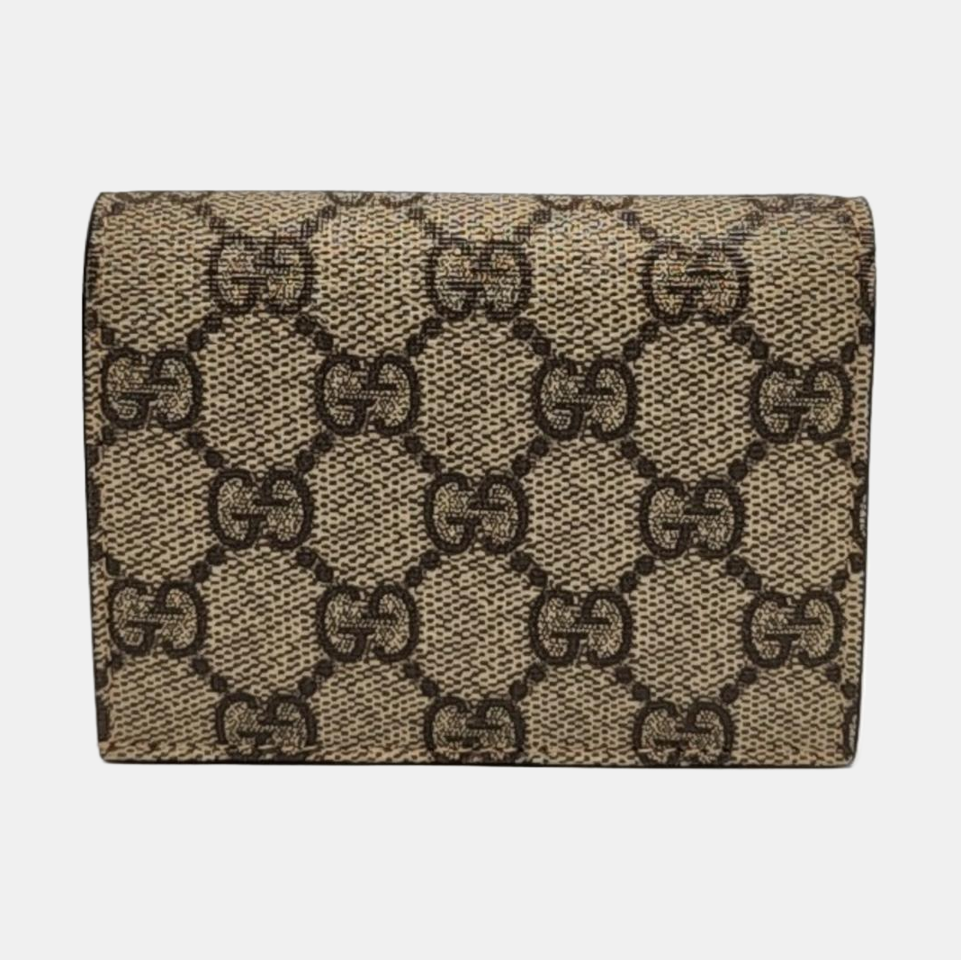 GG Supreme Monogram Coated Canvas Gray Wallet