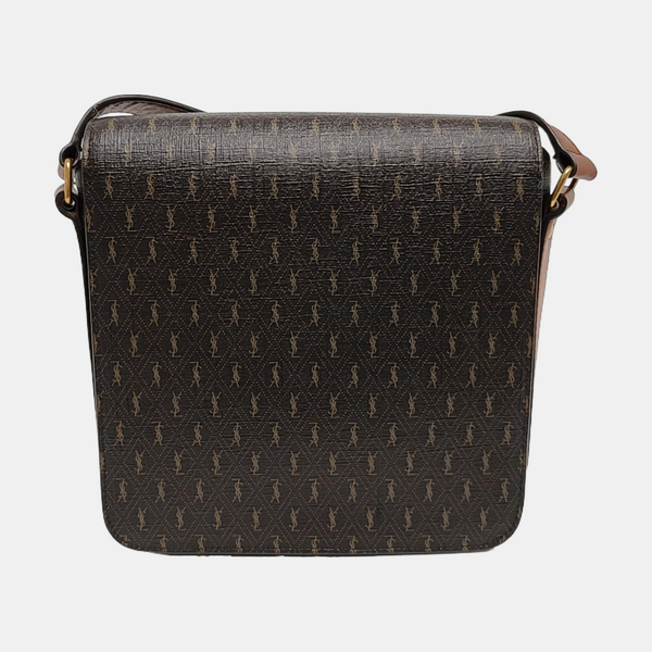Coated Canvas Crossbody Bag Brown
