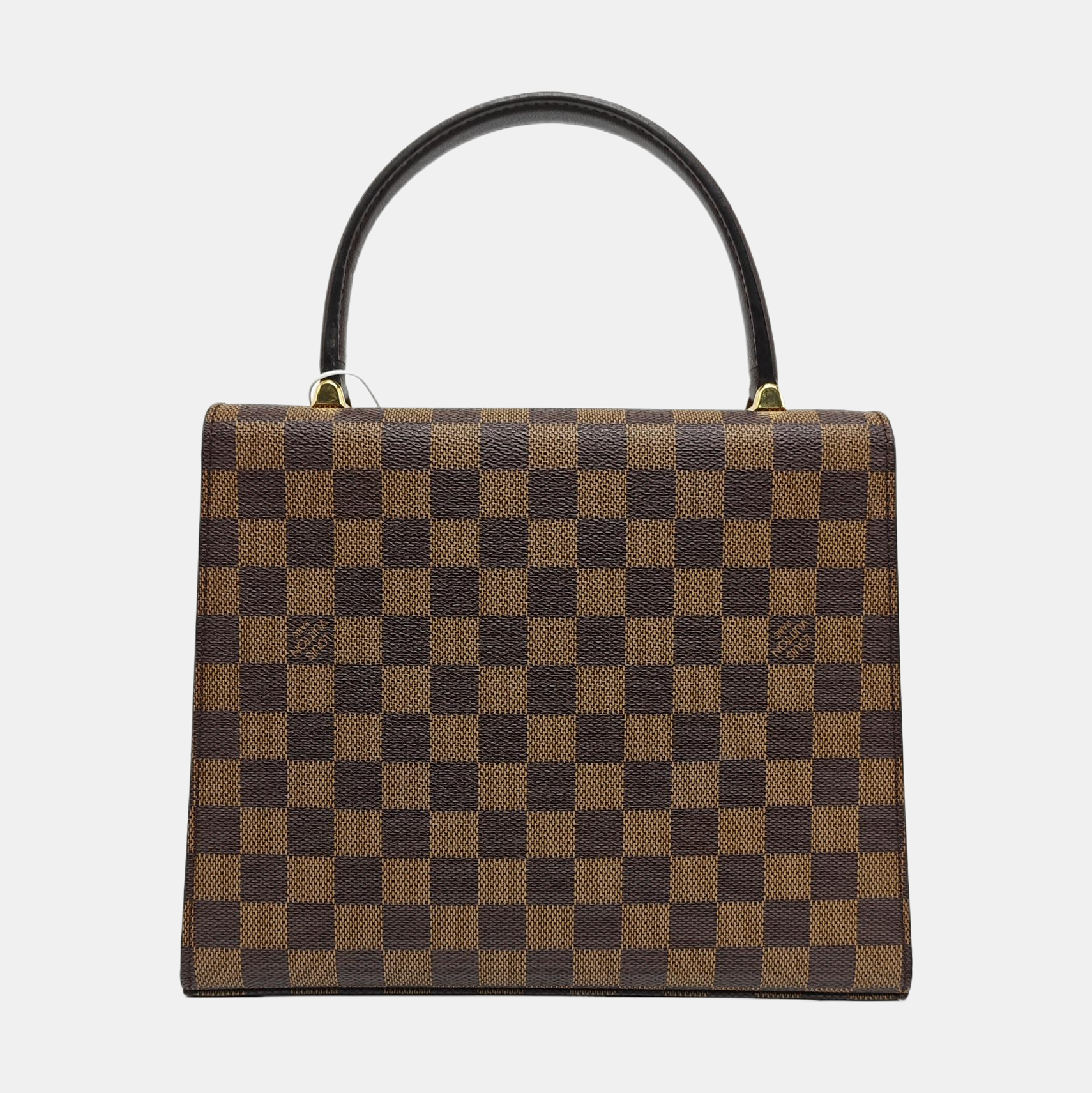 Coated Canvas Top Handle Bag Brown