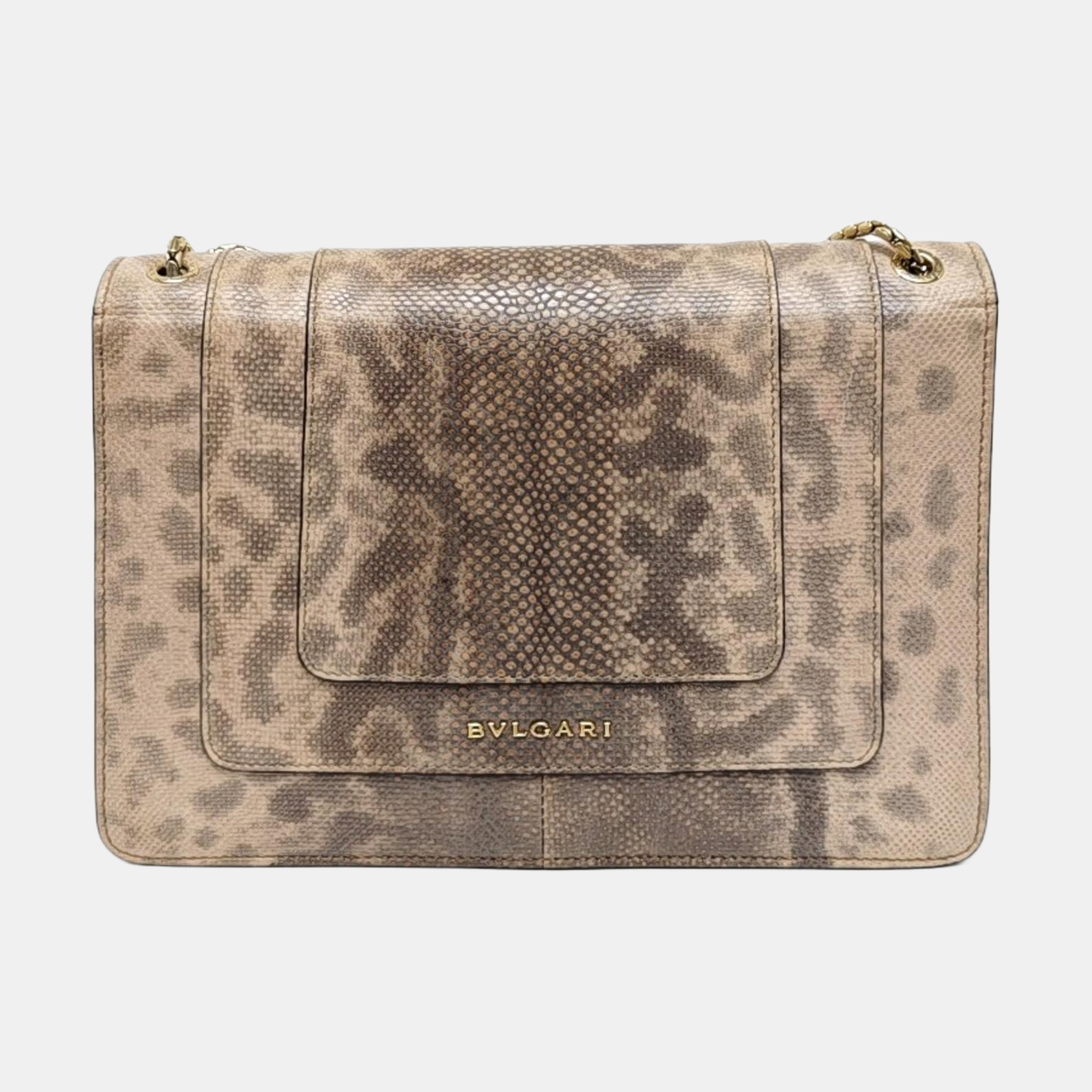 SERPENTI FOREVER Medium Quilted Python Beige