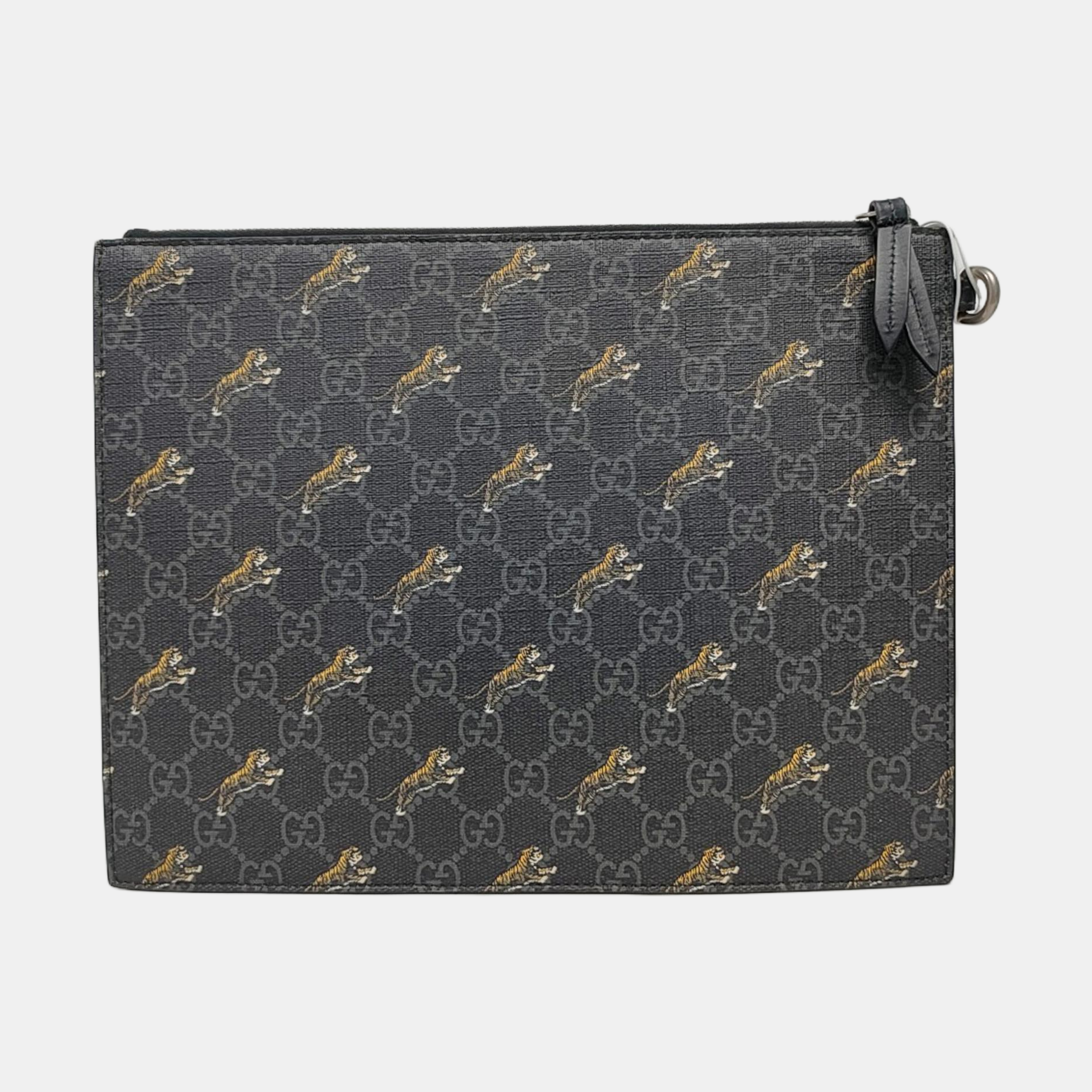 GG Supreme Monogram Coated Canvas Black