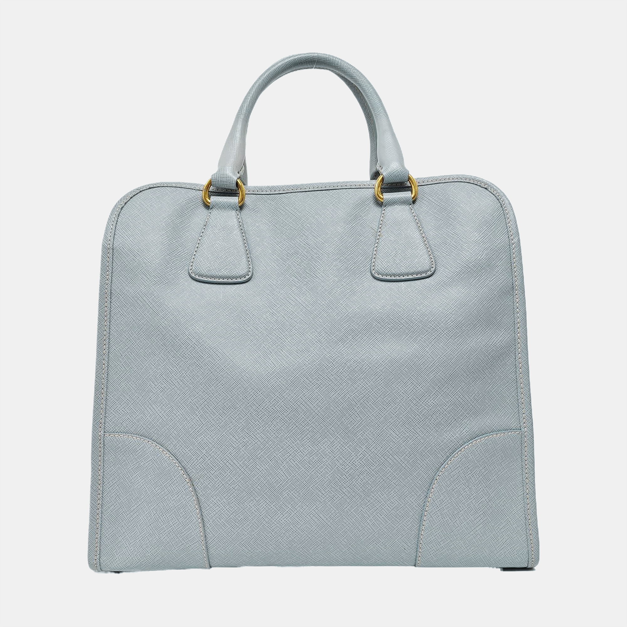 Saffiano Calfskin Top Handle Bag Blue
