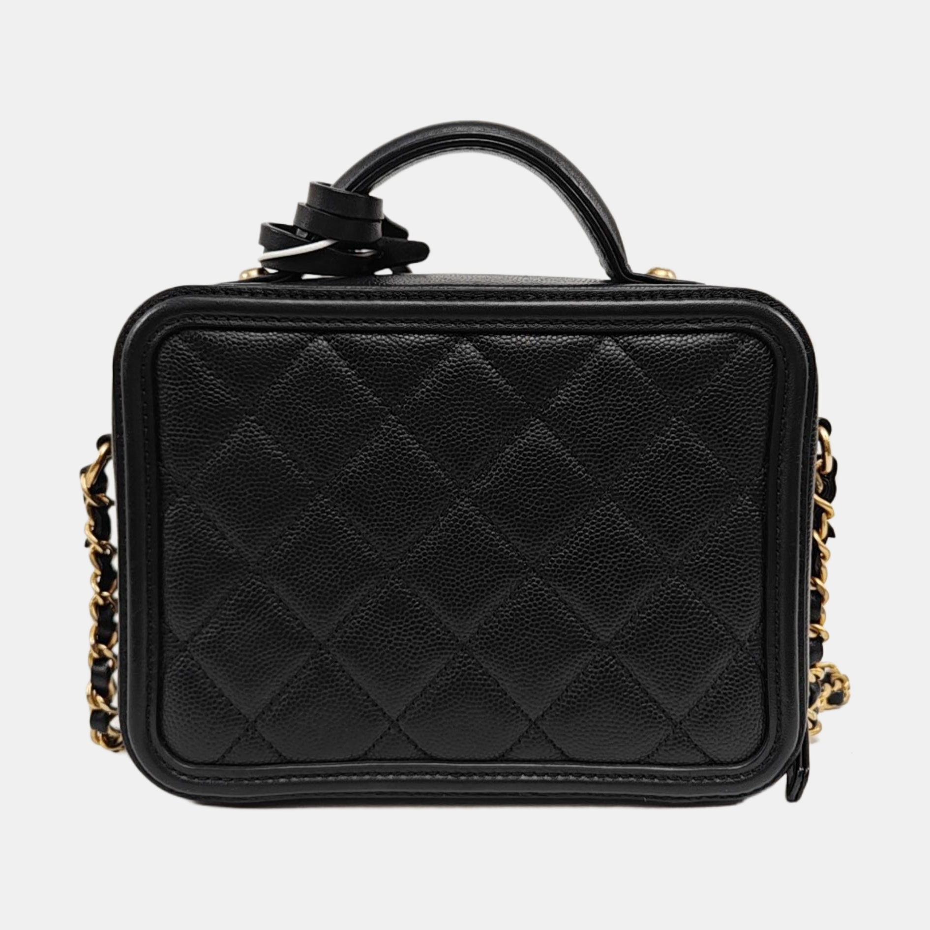 FILIGREE Small Quilted Grained Calfskin Black