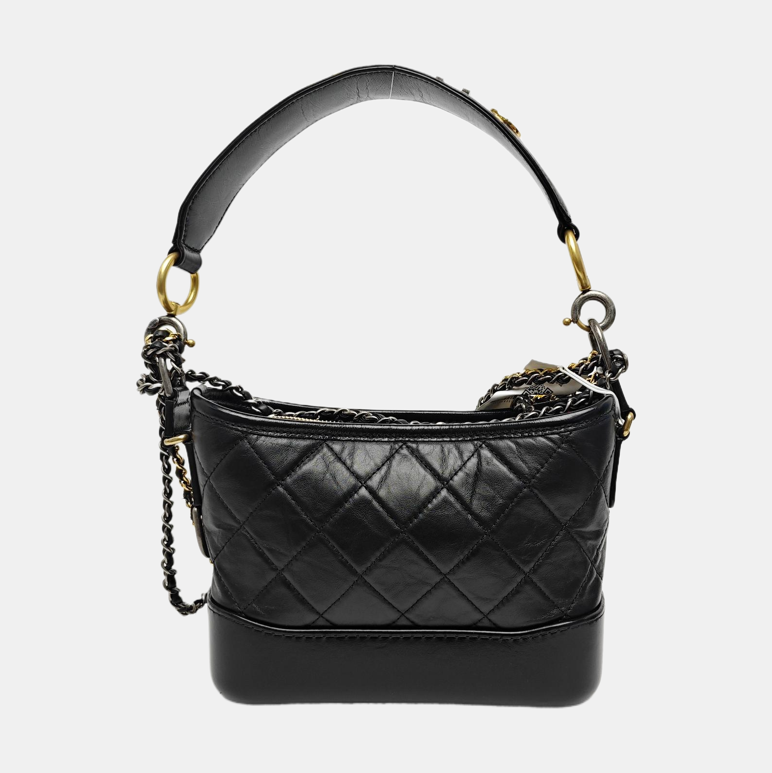 GABRIELLE Small Quilted Calfskin Black