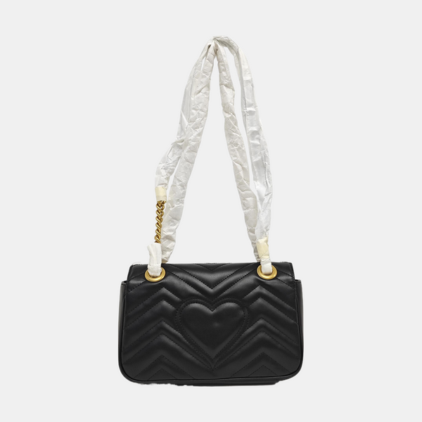 GG Marmont Small Quilted Calfskin Black