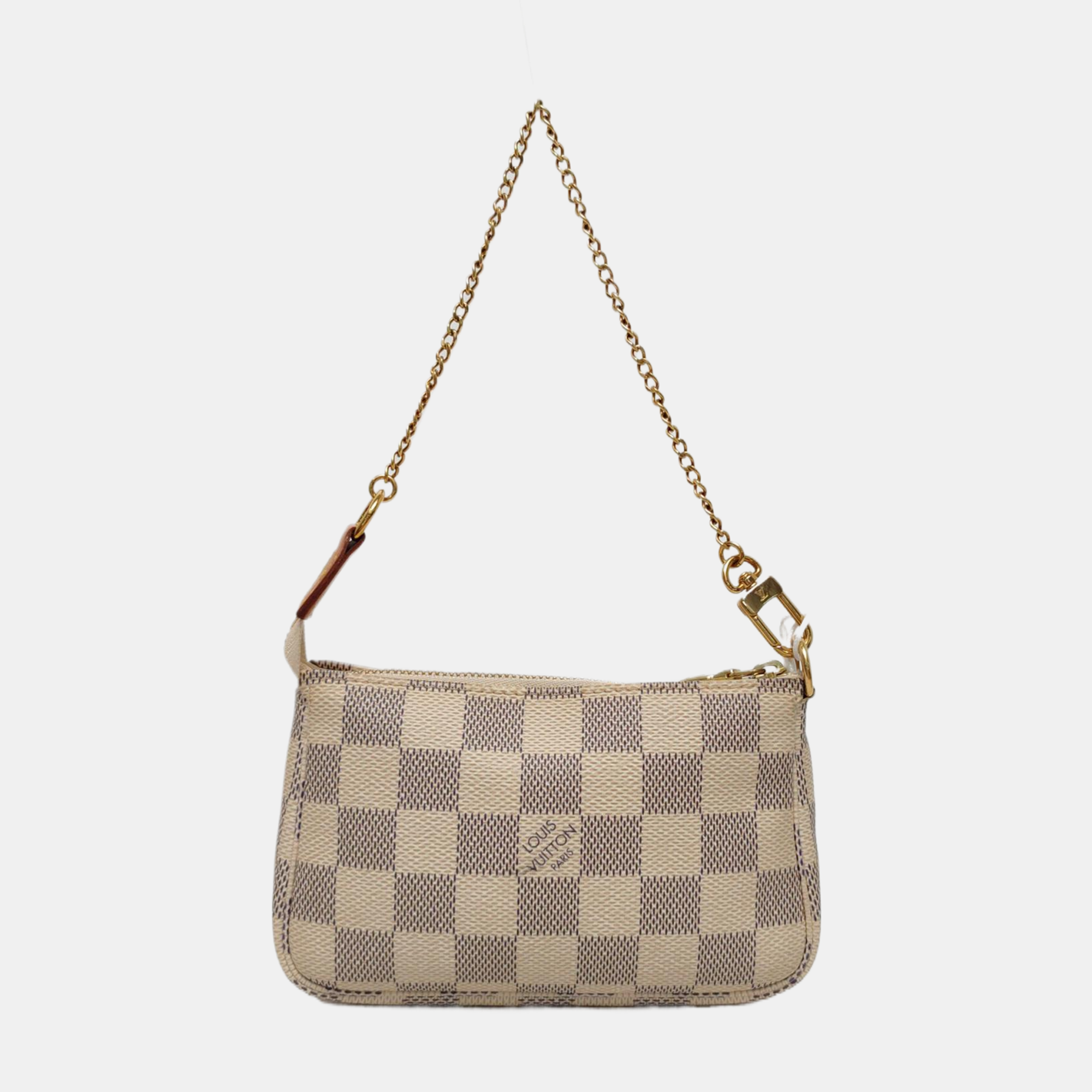 Authenticated pre-owned  ACCESSOIRES Mini Damier Azur Coated Canvas White - Top Handle Bag at Looply