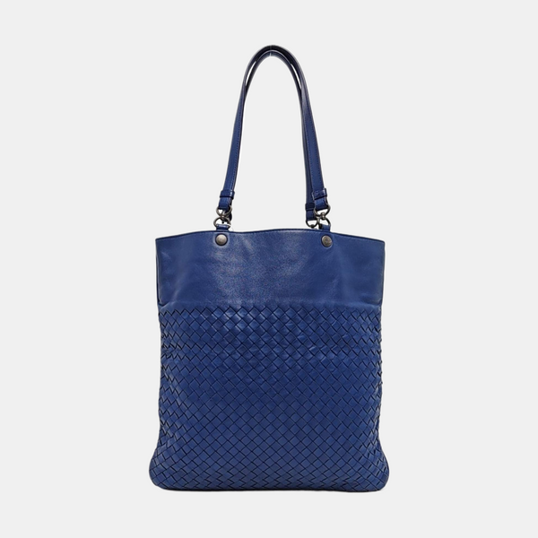 Lambskin Top Handle Bag Blue