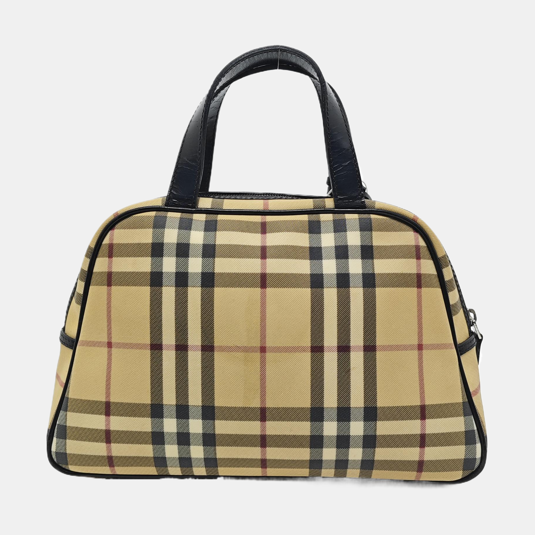 Coated Canvas Top Handle Bag Beige