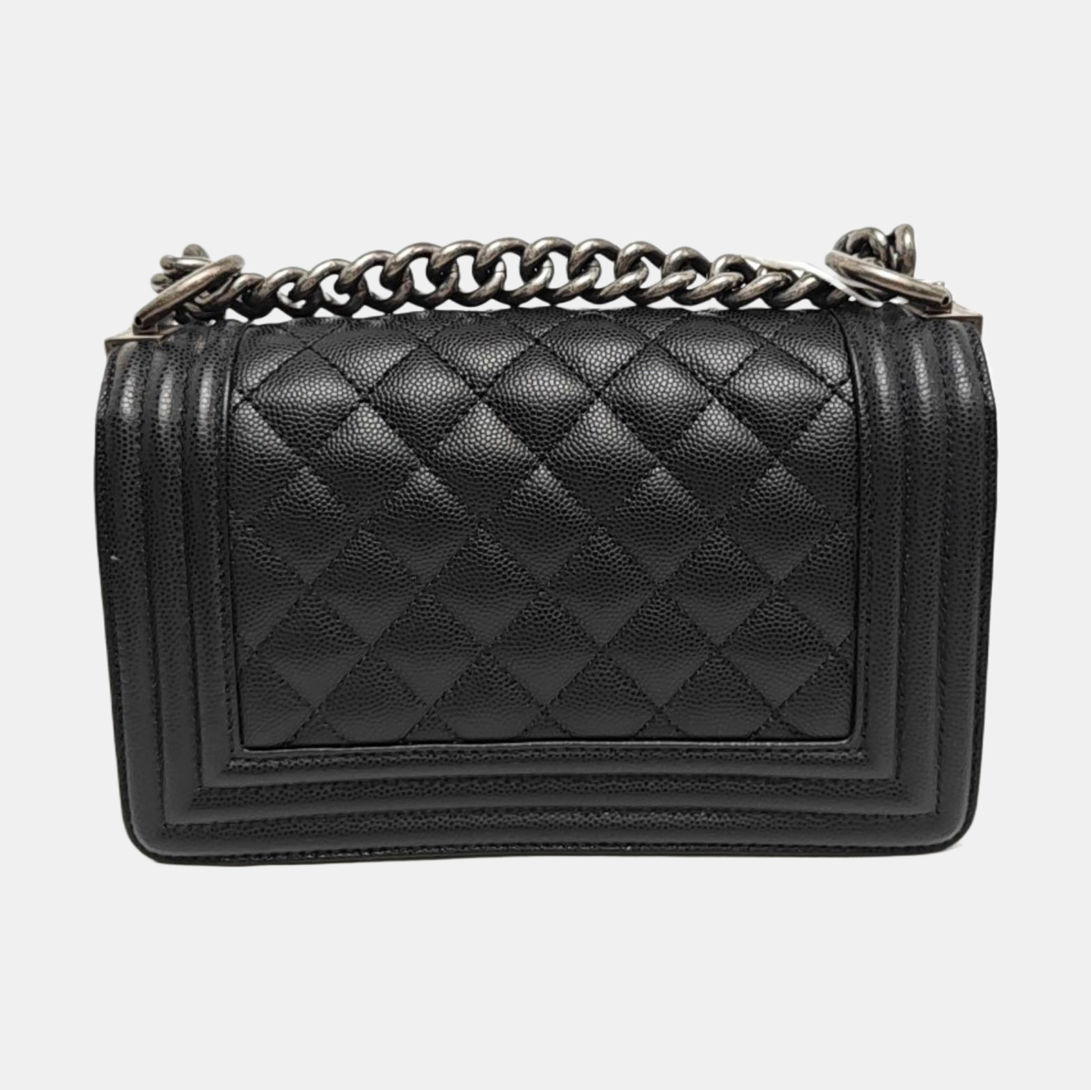 BOY CHANEL Small Quilted Grained Calfskin Black